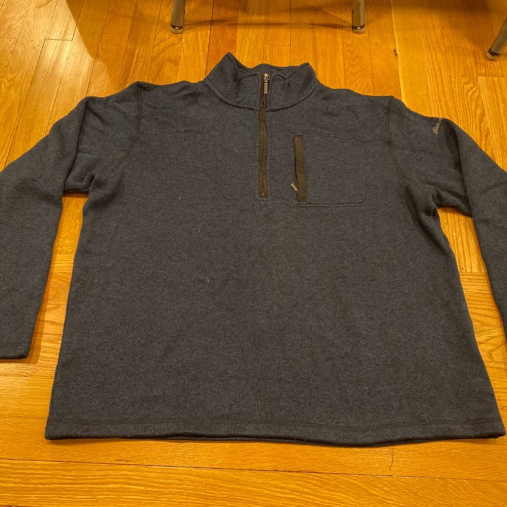 Eddie Bauer 1/4 Zip Dark Blue Pullover - Men's XXL
